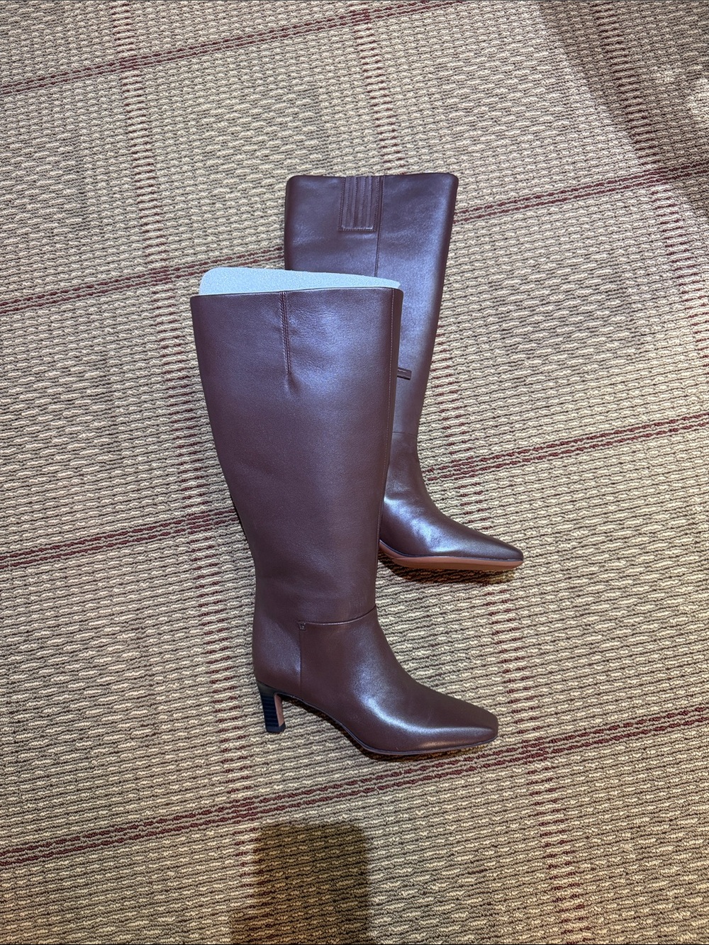 Tall Brown Leather Over-The-Knee Boots with Slim Heel